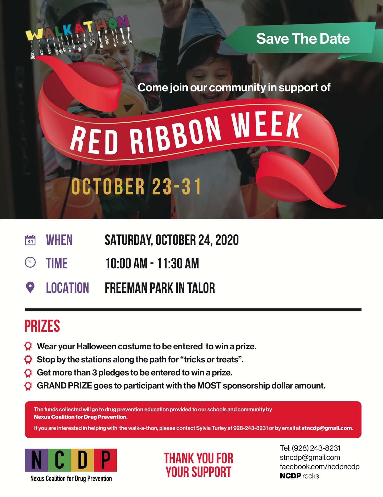 Red Ribbon Week Save the Date Flyer